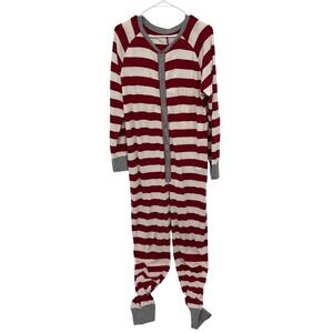 Burts Bees Baby Red White Adult Union Suit Striped Mens Organic Cotton